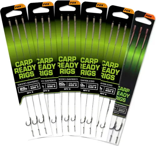 Fox Carp Ready Rigs Wide Gape - 3 Karpfenvorfächer, Größe/Tragkraft:Gr. 2 / 25lb
