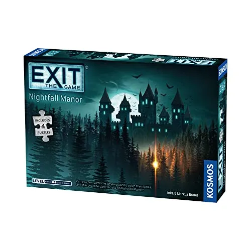 Thames & Kosmos EXIT Nightfall Manor, Escape Room Spiel mit 4 Puzzles, Familienspiele für Spieleabend, Brettspiele für Erwachsene und Kinder, für 1 bis 4 Spieler, ab 10 Jahren