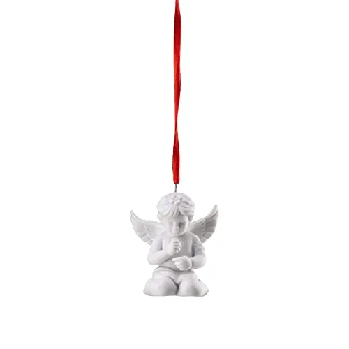 Engel m. Blumenkranz Weiss Matt 5,5 cm