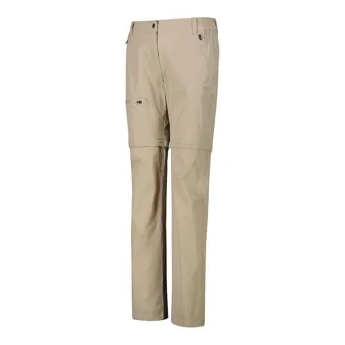 CMP Woman Zip OFF Pant sabbia (P605) 42 - Wanderhose für Damen mit 4-Wege-Stretch und Zip-Off-Funktion, ideal für wechselhaftes Wetter und lange Trekkingtouren.