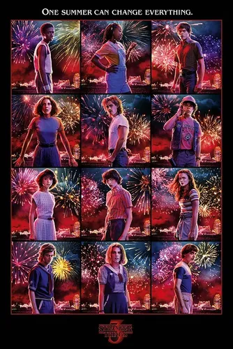 Poster STRANGER THINGS - Character Montage S3  (Netflix) 61x91,5cm NEU 59245