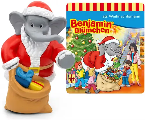 Tonies Figur Hörspiel: Benjamin Blümchen als Weihnachtsmann - Hörfigur für Toniebox, fördert Mitsingen und Fantasie, ideal für Kinder von 3-11 Jahren, Laufzeit ca. 38 Minuten, 11 Songs in deutscher Sprache.
