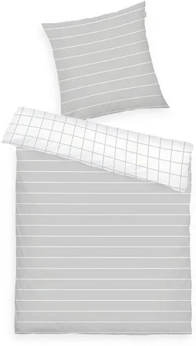 TOM TAILOR HOME Bettwäsche CHECK AND STRIPES 135x200cm oder 155x220cm - Bettwäsche-Sets aus hochwertiger Renforcé-Baumwolle für besten Schlafkomfort. Schlichte Eleganz mit Karomuster und Streifen, pflegeleicht und atmungsaktiv für entspannende Nächte.