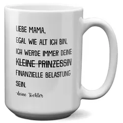 22Feels Tasse Mama Geschenk von Tochter Muttertag Geburtstag Mutter Weihnachten Frau, Keramik, XL, Made In Germany, Spülmaschinenfest weiß
