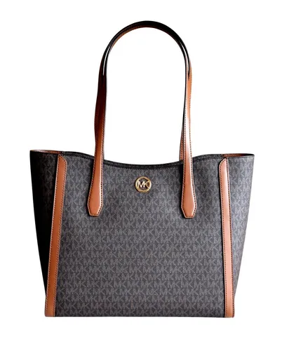 Michael Kors LEIDA LG TZ TOTE Damen Tasche in Braun - Damentaschen mit stilvollem MK-Logo, groß und praktisch mit Fächern, ideal für den Alltag.