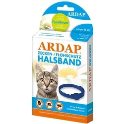 ARDAP® Zecken- und Flohhalsband für Katzen - Hochwirksames Halsband für Katzen ab 4 Monaten. Bietet bis zu 4 Monate lang zuverlässigen Schutz vor Zecken und Flöhen. Mit Sicherheitsmechanismus für zusätzlichen Schutz.
