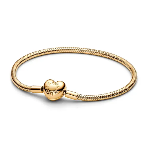 Pandora Perlenarmband Schlangen-Gliederarmband Herz 563050C00-21 - Vergoldet - Elegantes Perlenarmband aus 14k gelbvergoldeter Metalllegierung, ein stilvolles Accessoire für jeden Anlass.