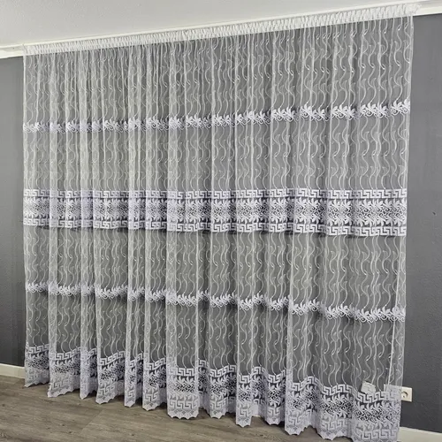 Gardinen by Justyna Tüll mit Muster - Fertiggardinen, transparent und mit Kräuselband, verwandeln Sie Ihr Zuhause mit Tageslicht und stilvollem Design.