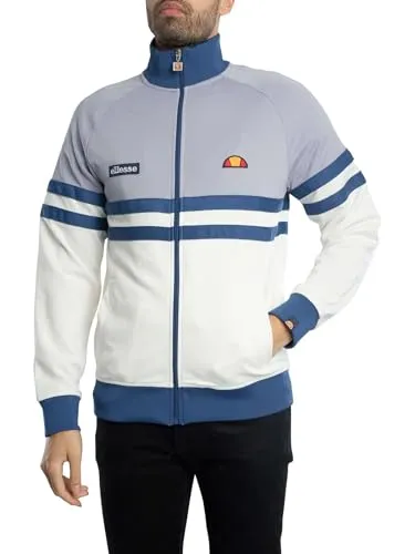 Ellesse Herren Rimini Trainingsjacke, Lavender/Off White, L - Funktionsjacke mit atmungsaktivem Material, ideal für sportliche Aktivitäten und stylische Freizeitlooks.
