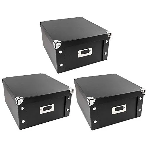 Ideen mit Herz Ordnungsboxen 3er Set - Faltbare Aufbewahrungslösungen mit Deckel - Praktisches 3er Set faltbarer Ordnungsboxen aus stabilem Karton und Metall, ideal zur Aufbewahrung von Bastelmaterialien und Alltagsgegenständen. Kompakt und einfach aufzubauen, bringen sie Ordnung in Ihr Zuhause.