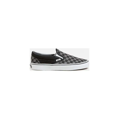 Vans Checkerboard Classic Slip-Ons - Schwarz/Pewter, Gr. 7.5 - Sneaker mit ikonischem Checkerboard-Design, bequem und perfekt für lässige Outfits.