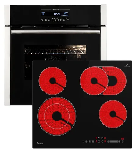 KKT KOLBE Autarkes Herdset 60cm mit Einbaubackofen und Kochfeld - Herdsets mit Energieeffizienzklasse A, intuitiver Touch-Steuerung und integrierter Katalyse-Selbstreinigung für müheloses Kochen und Backen.