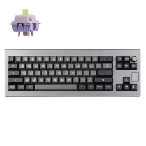 Epomaker Shadow-X 70% Kabellose Tastatur, Black Silver, QWERTY US, Wisteria
