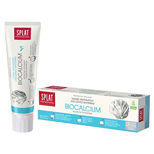 SPLAT PROFESSIONAL Biocalcium Zahnpasta 100ml - Fluoridfreie Zahnpasta mit bioaktivem Calcium zur Remineralisierung des Zahnschmelzes und Schutz vor Zahnfleischerkrankungen. Entfernt effektiv Zahnbelag und Verfärbungen.