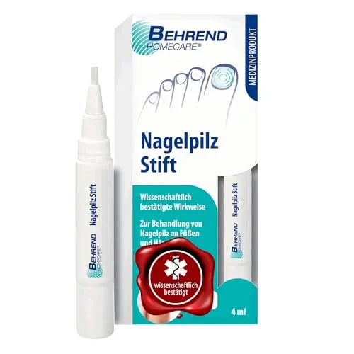Behrend Homecare Nagelpilz Stift – Präzise Anwendung für gesunde Nägel - Der Behrend Homecare Nagelpilz Stift bietet eine einfache und präzise Anwendung für die Pflege von Nägeln. Ideal für Hände und Füße, unterstützt er die Nagelpflege und ist seit 1930 eine bewährte Traditionsmarke.