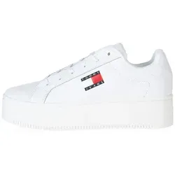 Tommy Jeans Damen Cupsole Sneaker Flatform Plateau, Weiß (White), 40 - Damen-Sneaker mit hochwertigem Leder, optimaler Passform und Plateau-Absatz für idealen Tragekomfort. Perfekt für Alltag und besondere Anlässe.
