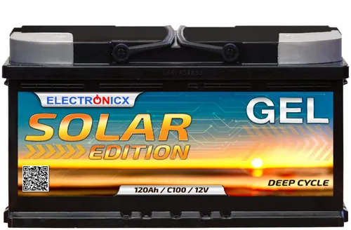 Electronicx Solar Edition Gel Batterie 120 AH 12V - Autobatterie mit 120Ah Kapazität, ideal für Solarversorgung und zuverlässige Energiequelle für Ihr System.