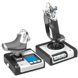 Logitech G Saitek X52 Flight Control System - Schubregler und Stick-Flugsimulationscontroller für PC, präzise magnetische Sensoren und multifunktionale LCD-Anzeige für besten Flugspaß