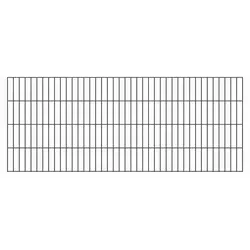 Alberts Doppelstab-Gittermatte 2000 mm x 800 mm - Gartenzaun aus verzinktem Stahl, kunststoffbeschichtet in anthrazit. Langlebig und wetterbeständig, ideal für zuverlässige Einzäunung im Garten.