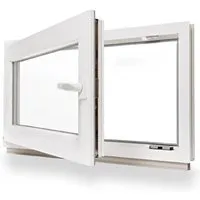 Kellerfenster Kunststofffenster weiß, 95 x 55 cm mit 2-fach Verglasung - Flügelfenster mit 2-fach Wärme-Isolierverglasung und Pilzkopfverriegelung für erhöhten Einbruchsschutz. Ideal für Sicherheit und Energieeffizienz in Ihrem Zuhause.