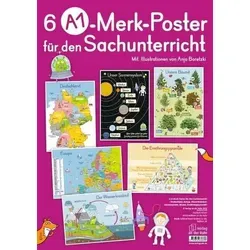 A1-Poster für den Sachunterricht - Deutschland, Europa, Wasserkreislauf, Sonnensystem, Bäume, Ernährungspyramide 6