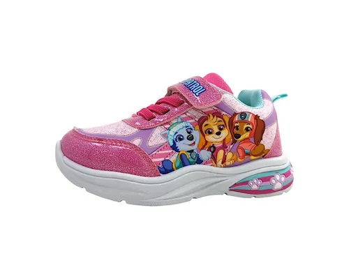 Leomil PAW Patrol Schuhe für Mädchen (2-7 Jahre), Sneaker mit Skye & Liberty & Everest Motiv, Klettverschluss, LED Leuchten bei jedem Schritt, ideal for Schule und Freizeit, Pink, Größe 29 EU