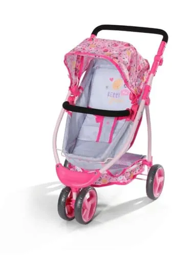 BABY born Deluxe Puppenwagen - Umbaubar zum sportlichen Jogger, mit klappbarem Verdeck und verstellbarer Griffhöhe für optimalen Spielspaß