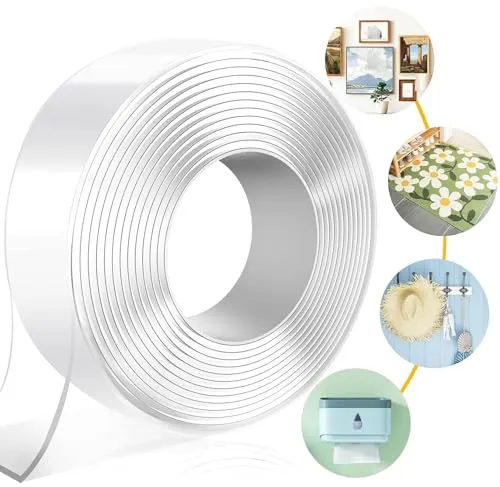 MIMEIMIAI Doppelseitiges Klebeband Extra Stark, 3 Meter Klebeband Doppelseitig Transparent Klebepads Abwaschbar Ablösbar Klebestreifen Doppelseitig Spurlos Starker für Teppiche Fotoecken ohnl Nägel