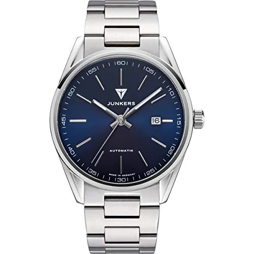 Junkers Professor Analog Automatik Uhr Edelstahlarmband Saphirglas blau 9.31.01.01.M