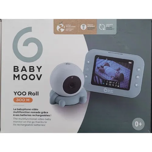 Babymoov YOO ROLL Babyphone mit Kamera - Video-Babyfone mit 3,5' Bildschirm, 10 Stunden Akkulaufzeit und Sleep Technology für stromsparenden Betrieb. Ideal für sorgenfreies Überwachen Ihres Babys.