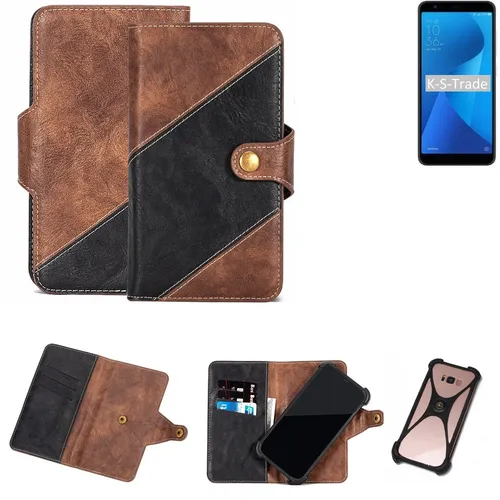 Handy Hülle für Asus ZenFone Max Plus (M1) Wallet Case Cover Smartphone Braun