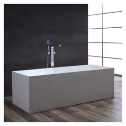 StoneArt BS-532 Badewanne in Weiß 175x73 cm - Freistehende Mineralguss-Badewanne mit echtem Stein-Feeling. Inkl. Pop-up Abfluss und hochwertigem Siphon. Ideal für stilvolle Badezimmergestaltung.