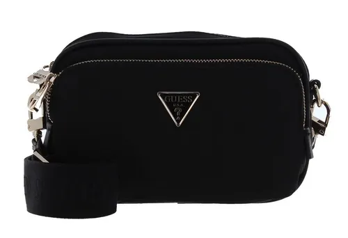 GUESS Kamera Tasche, schwarz, One Size - Umhängetasche aus schwarzem Nylon mit goldfarbenen Beschlägen und praktischem Reißverschluss, ideal für stylische Aufbewahrung von Kamera und Zubehör.