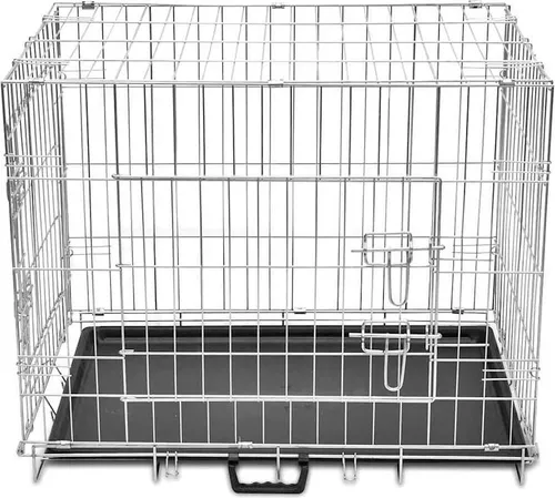 vidaXL Faltbarer Hundekäfig M – Sicher und praktisch - Hundebox für Transport und Training, faltbar für einfachen Stauraum, mit robustem Stahlrahmen und 2 sicheren Türen für leichten Zugang.