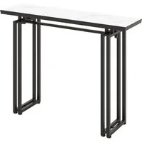 Costway Konsolentisch Marmor Optik Schwarz 110 cm - Eleganter Konsolentisch in Marmor-Optik mit stabilen Metallbeinen. Ideal als Eingangs- oder Ausstellungstisch, bietet Platz für Dekorationen und mehr.