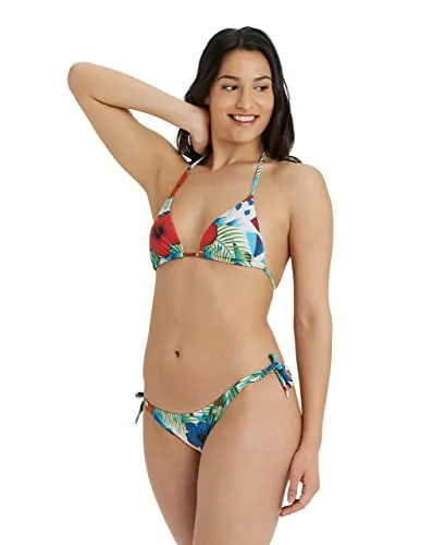 arena Allover Triangel Damen Bikini, Dreieckiges Oberteil mit Herausnehmbarer Polsterung, Schnelltrocknendes Stretch-Material, Ober- und Unterteil mit Seitlichen Bändern