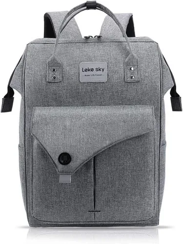 Lekesky Rucksack Damen Herren Laptopfach Anti Diebstahl Grau 15.6 Zoll