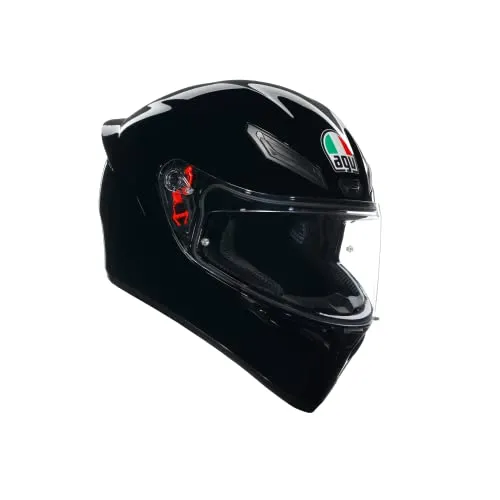 AGV K1 S Integralhelm Schwarz Glänzend Größe L - Hochwertiger Integralhelm aus thermoplastischem Material, ideal für Motorradfahrer. Mit abnehmbaren, waschbaren Innenräumen und einem Gewicht von nur 1.500 g bietet er Komfort und Sicherheit.