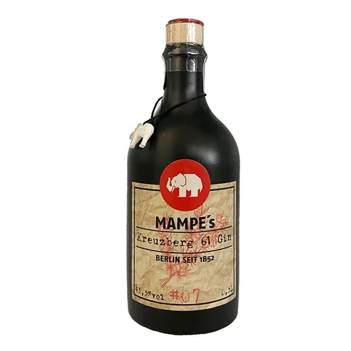 Mampe Berlin Kreuzberg 61 Gin 43,5% Vol. 0,5l - Premium Gin aus Berlin, mit einzigartigen Botanicals für ein unverwechselbares Geschmackserlebnis - perfekt für Cocktails oder pur.