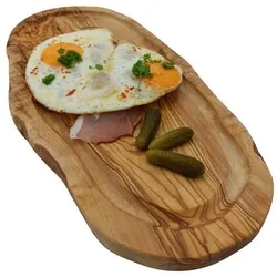 Soapbrothers Schneidebrett Steak Brett groß aus Olivenholz mit Saftrinne 40-45cm, BBQ, Grillen, (1-St) 40 cm