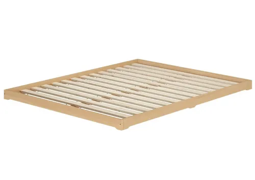 Erst-Holz Breites Bodenbett Doppelbett Buche Massiv 160 x 200 cm - Minimalistisches Doppelbett aus massivem Buchenholz für stilvolles Wohnen. Die niedrige Bauhöhe ermöglicht vielseitige Nutzung, ideal als Gästebett oder Loungebed. Robuste Qualität und zeitloses Design.
