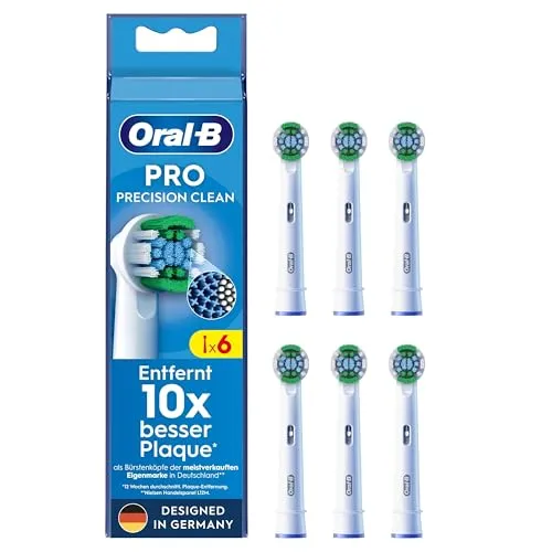 Oral-B Pro Precision Clean 6er Aufsteckbürsten - 6 Aufsteckbürsten für Oral-B Pro Precision Clean, entwickelt für eine gründliche Plaqueentfernung und optimalen Reinigungskomfort. Ideal für die tägliche Zahnpflege.