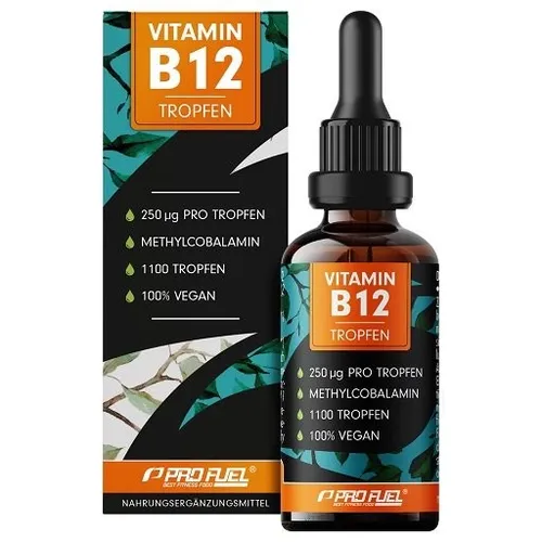 Vitamin B12 Tropfen - 1800 Tropfen (50ml) - Vitamin B12 Präparate mit 500mcg hochdosiertem Methylcobalamin, rein vegan und ohne Konservierungsstoffe - ideal für die ganze Familie und einfach in der Anwendung!