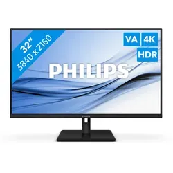 Philips 32E1N1800LA/00 32 Zoll 4K Monitor - Monitore mit HDR10 für lebendige Farben und integrierten Lautsprechern für Musikgenuss. Der große Bildschirm ermöglicht effizientes Arbeiten in mehreren Fenstern.