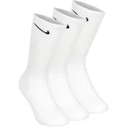 Nike Unisex Everyday Cushioned Training Crew Socks (3 Paar) - Weiß - Hochwertige Trainingssocken für optimalen Tragekomfort. Die dicke Frotteesohle bietet Dämpfung und Halt, während das schweißableitende Material für ein angenehmes Tragegefühl sorgt. Perfekt für intensive Workouts.