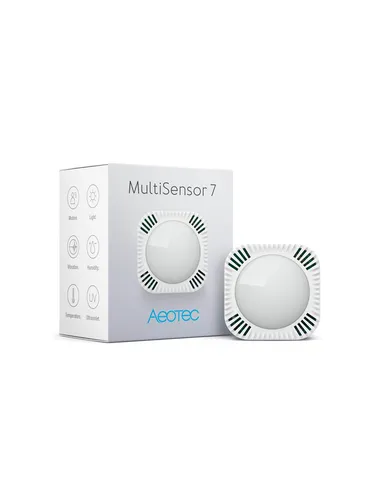 Aeotec Multi-Sensor 7 Z-Wave - 6-in-1 Bewegungsmelder, misst Temperatur, Luftfeuchtigkeit, Helligkeit, UV-Index und Vibration, robust und langlebig