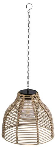 Dehner LED Solarleuchte Mila – Rattanoptik, warmweißes Licht, Dämmerungssensor, IP44 - Elegante Solar-Hängelampe in Rattanoptik mit warmweißem Licht. Ideal für den Garten! Dank Dämmerungssensor leuchtet sie automatisch bis zu 6 Stunden. Schützt vor Spritzwasser (IP44).