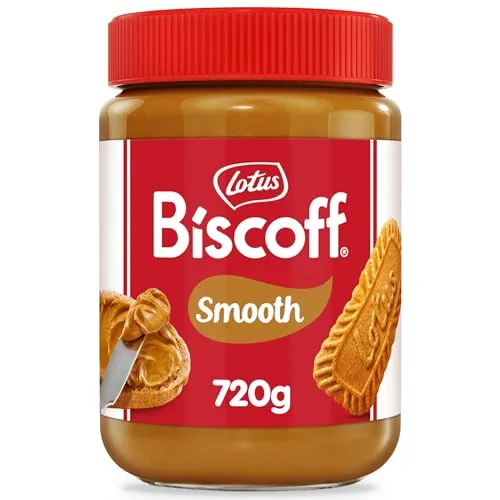 Lotus Biscoff Brotaufstrich - Cremig & Karamellgeschmack - 720g - Entdecken Sie den köstlichen Biscoff Brotaufstrich in einem praktischen 720g PET-Glas. Ideal zum Streichen, Dippen oder Löffeln – eine vegane und nussfreie Alternative für jeden Genussmoment!
