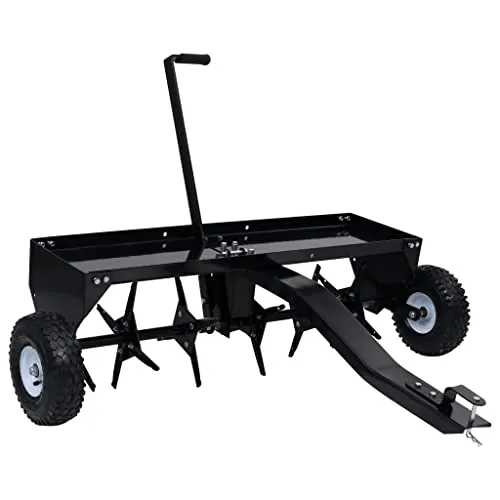 vidaXL Rasenlüfter für Aufsitzmäher 102 cm - Handvertikutierer für effektive Rasenbelüftung, 102 cm Arbeitsbreite, einfach und sicher an Aufsitzmäher anzuschließen, fördert Nährstoffaufnahme im Boden.