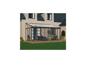 Palram - Canopia SanRemo Wintergarten, anthrazit 546x295x310 cm - Außenanbau - 3-seitig geschlossener Wintergarten für ganzjährige Nutzung, clever als DIY-Produkt konzipiert, ideal für Ihr Outdoor-Zimmer.